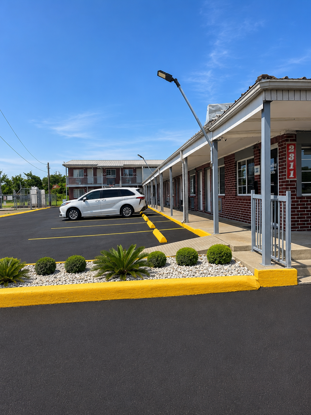 Exterior Parking & Rooms